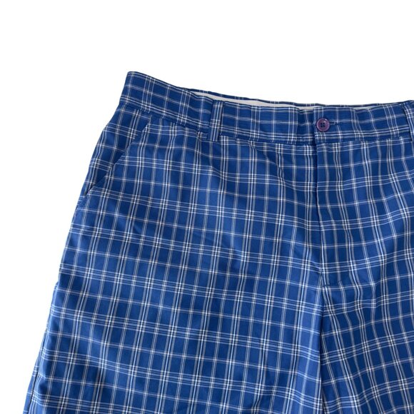 Greg Norman For Tasso Elba Mens Blue Plaid Golf Shorts Size 40 Polyester - Picture 2 of 10